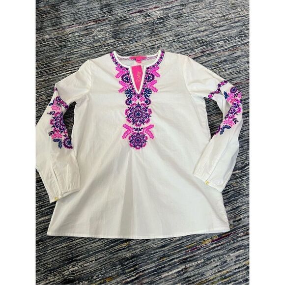 Lilly Pulitzer NWT Coretta Embroidered Tunic Blouse Boho size XXS - Picture 11 of 12